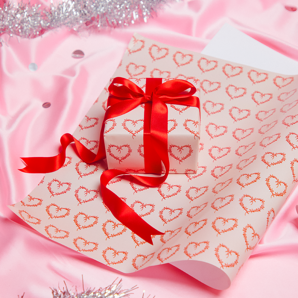 KG Pink and Red Wrapping Paper