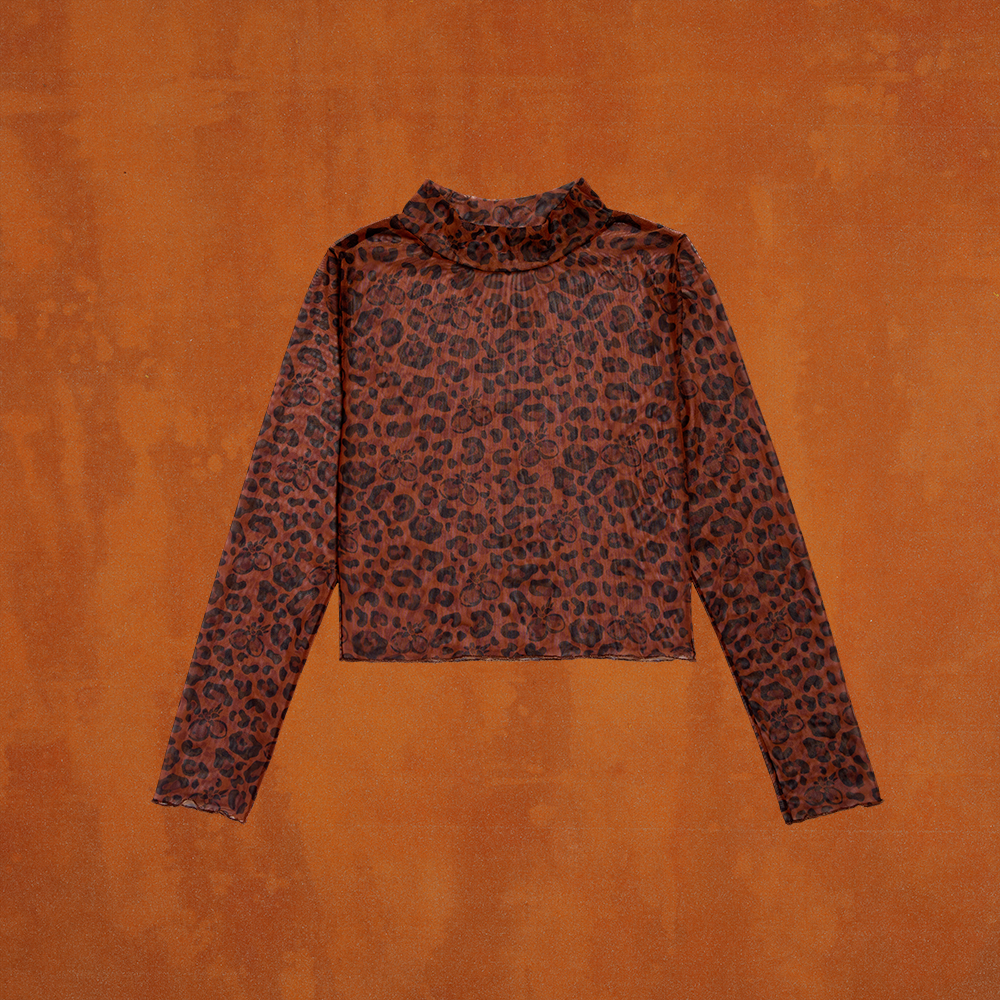 Tropicoqueta Animal Print Mesh Top Front 
