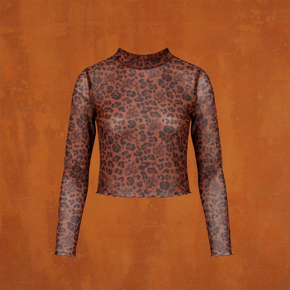 Tropicoqueta Animal Print Mesh Top Front 2 