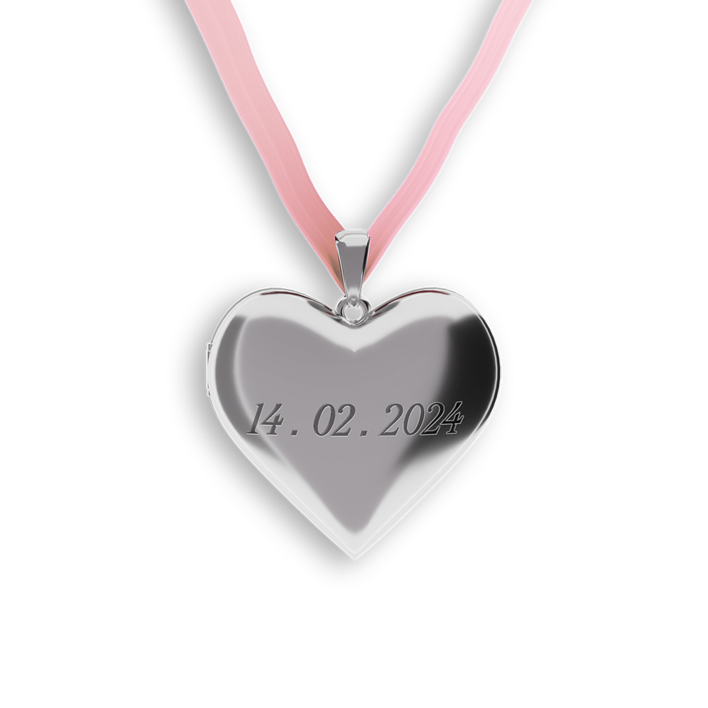 Contigo Locket Necklace (Pink Ribbon) Closed