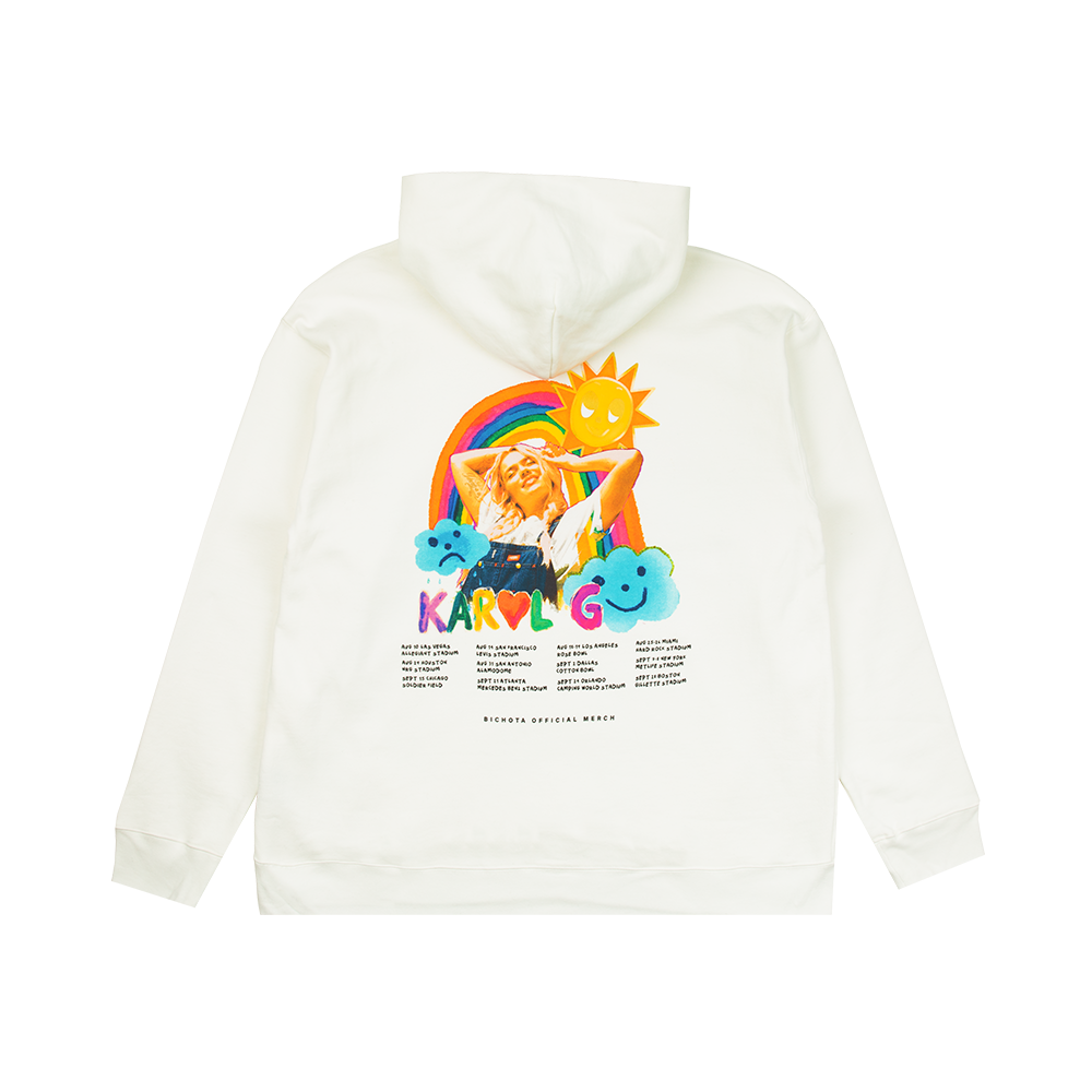 MSB Tour 2023 Rainbow Off-White Hoodie Back