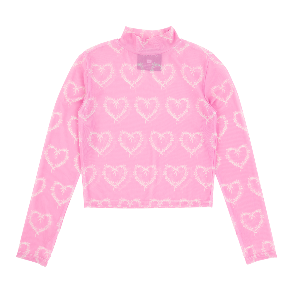 KG Heart Mesh Top (Pink)
